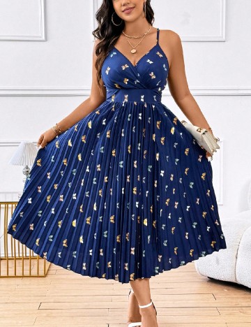 Rochie medie SHEIN CURVE, albastru