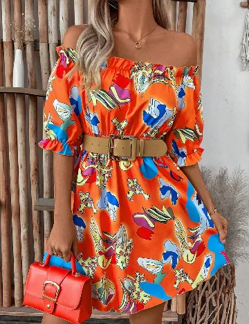 Rochie scurta SHEIN, portocaliu
