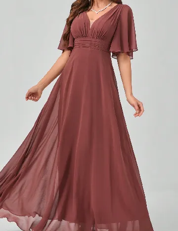 Rochie lunga UNITHORSE, roz pudra inchis