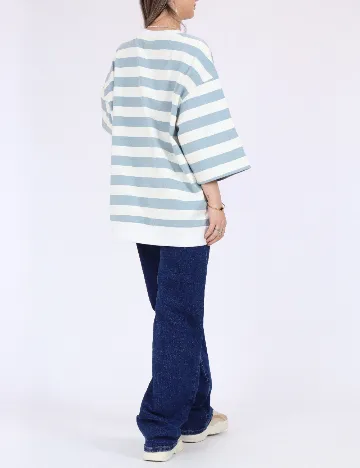 Bluza Oversize Only, alb/albastru
