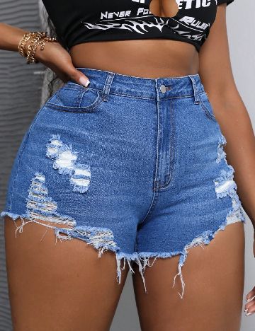 Pantaloni scurti SHEIN CURVE, albastru