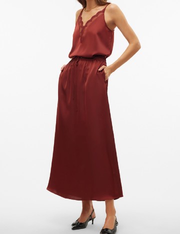 Fusta Vero Moda, caramiziu