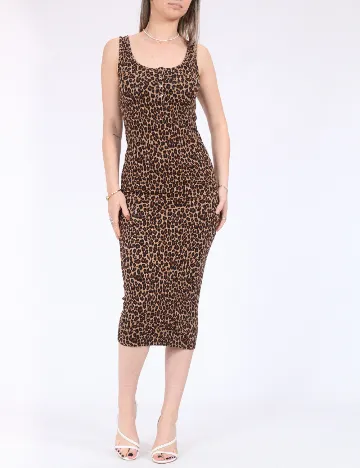 Rochie medie Pieces, animal print