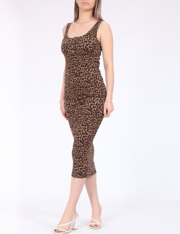 Rochie medie Pieces, animal print