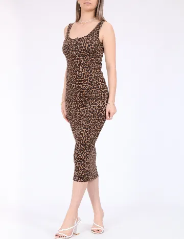 Rochie medie Pieces, animal print