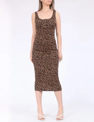 Rochie medie Pieces, animal print