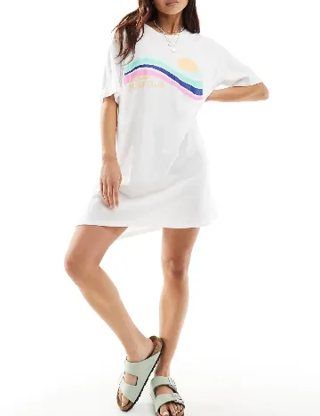 Rochie scurta Pieces, alb