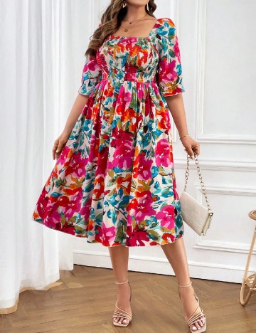 Rochie medie SHEIN CURVE, mix culori