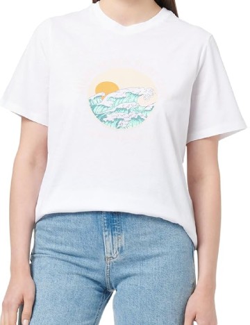 Tricou Pieces, alb