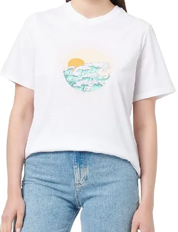 Tricou Pieces, alb