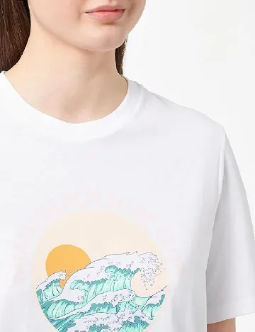 Tricou Pieces, alb