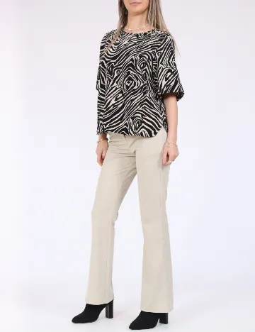 Bluza Pieces, negru/crem