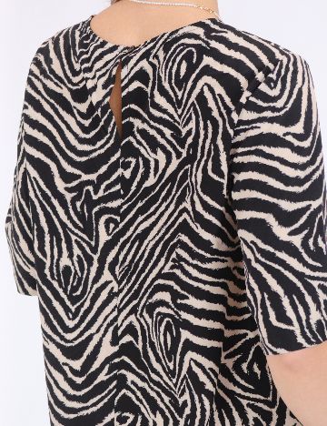 Bluza Pieces, negru/crem