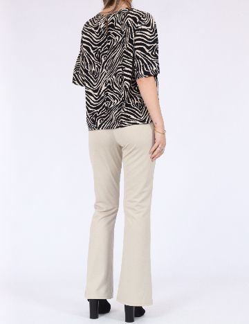 Bluza Pieces, negru/crem
