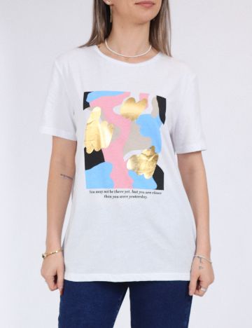 Tricou Pieces, alb