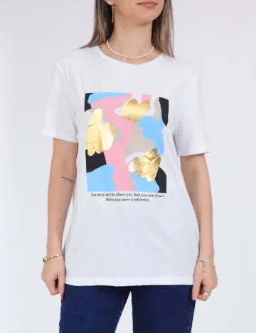 Tricou Pieces, alb