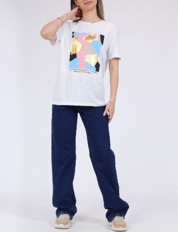 Tricou Pieces, alb