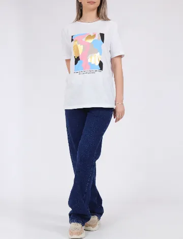 Tricou Pieces, alb