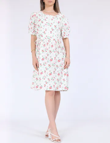 Rochie scurta Pieces, alb