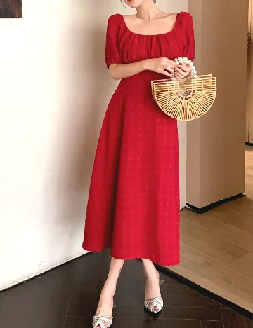Rochie medie Dazy, rosu
