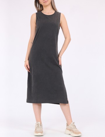 Rochie medie Pieces, gri inchis