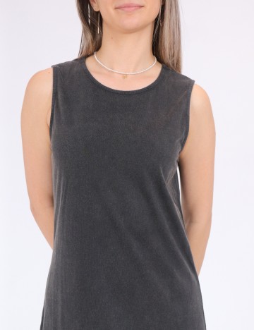 Rochie medie Pieces, gri inchis