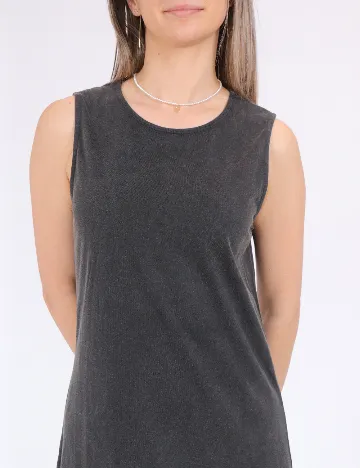 Rochie medie Pieces, gri inchis