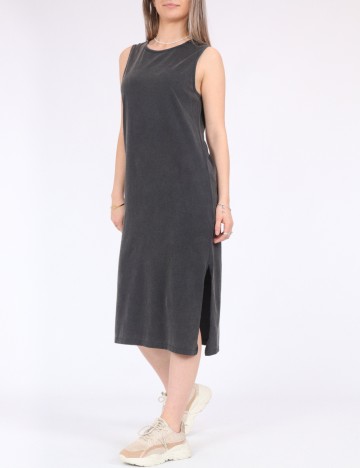 Rochie medie Pieces, gri inchis