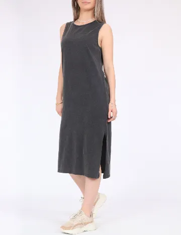 Rochie medie Pieces, gri inchis