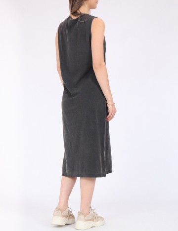 Rochie medie Pieces, gri inchis