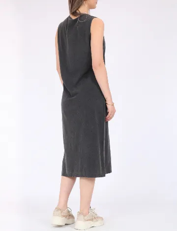 Rochie medie Pieces, gri inchis