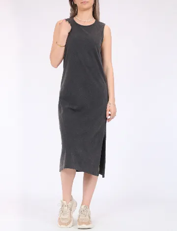 Rochie medie Pieces, gri inchis