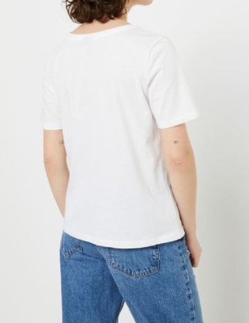 Tricou Pieces, alb