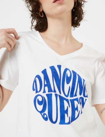Tricou Pieces, alb