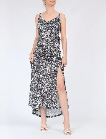 Rochie lunga Only, alb/negru