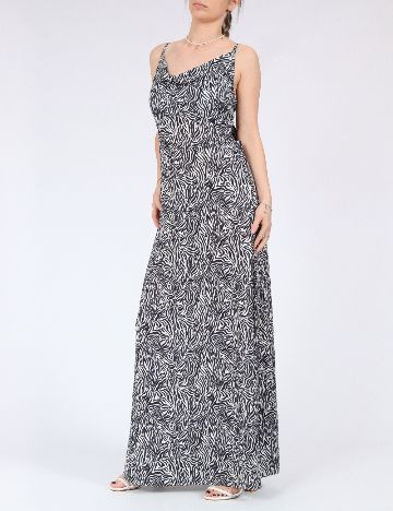 Rochie lunga Only, alb/negru