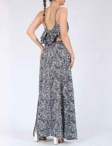 Rochie lunga Only, alb/negru