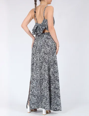 Rochie lunga Only, alb/negru