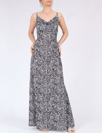Rochie lunga Only, alb/negru