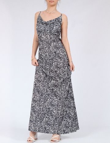 Rochie lunga Only, alb/negru