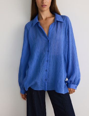 Camasa Oversize Reserved, albastru