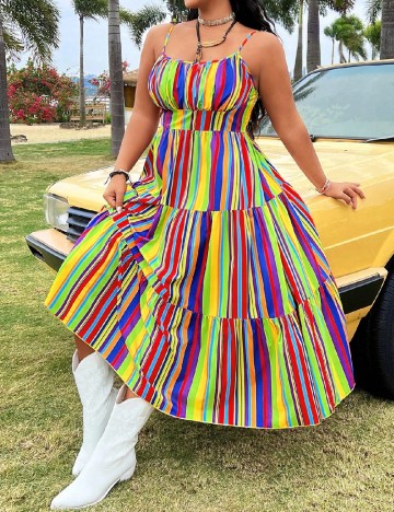 Rochie lunga SHEIN CURVE, mix culori