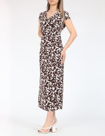 Rochie medie Only, maro/alb