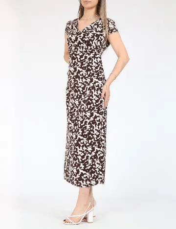Rochie medie Only, maro/alb