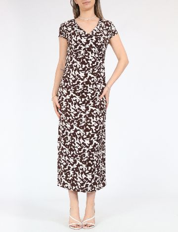 Rochie medie Only, maro/alb