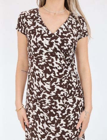 Rochie medie Only, maro/alb