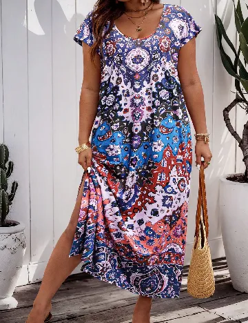 Rochie lunga SHEIN CURVE, mix culori