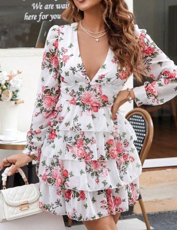 Rochie scurta SHEIN, floral print