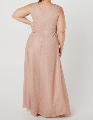 Rochie lunga Coast Plus Size, roz pudra inchis