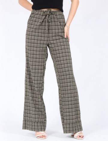 Pantaloni Vero Moda, negru/crem